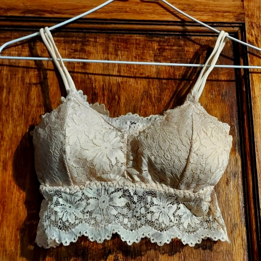 Lace Bralette with Floral Design